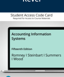 solution manual for revel for accounting information systems — access card 15th edition marshall b romney