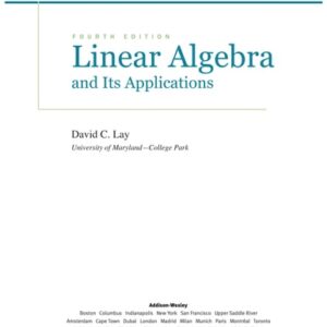 Manual solution For Linear Algebra and Its Applications, 4th Edition 4th by David C. Lay