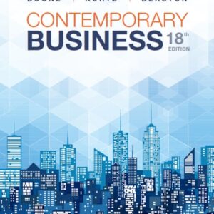 Manual solution For Contemporary Business 18 by Louis E. Boone, David L. Kurtz, Susan Berston