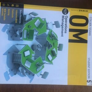 Manual solution For OM5 (with CourseMate, 1 term (6 months) Printed Access Card) (New, Engaging Titles from 4LTR Press) 5 by David A. Collier, James R. Evans