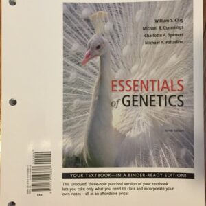 Test Bank For Essentials of Genetics (9th Edition) - Standalone book 9th by William S. Klug, Michael R. Cummings, Charlotte A. Spencer, Michael A. Palladino