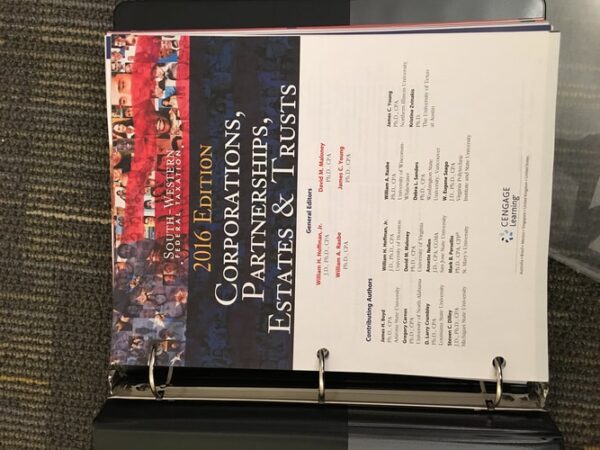 Manual solution For South-Western Federal Taxation 2016: Corporations, Partnerships, Estates & Trusts Student by James H. Boyd