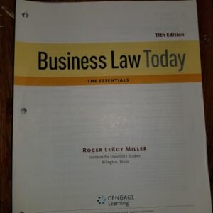 Manual solution For Cengage Advantage Books: Business Law Today, The Essentials: Text and Summarized Cases 11 by Roger LeRoy Miller