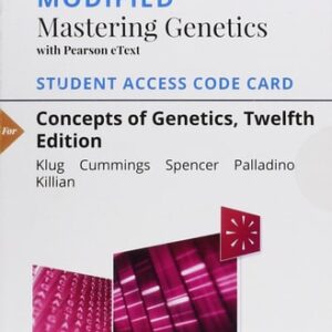 Manual solution For Concepts of Genetics -- Modified Mastering Genetics with Pearson eText Access Code 12 by William Klug, Michael Cummings, Charlotte Spencer, Michael Palladino, Darrell Killian