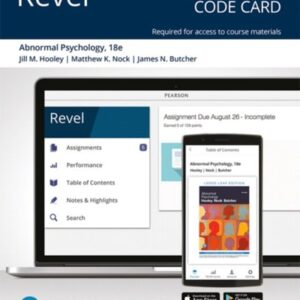 Manual solution For Abnormal Psychology -- Revel Access Code 18 by Jill Hooley, Matthew Nock, James Butcher